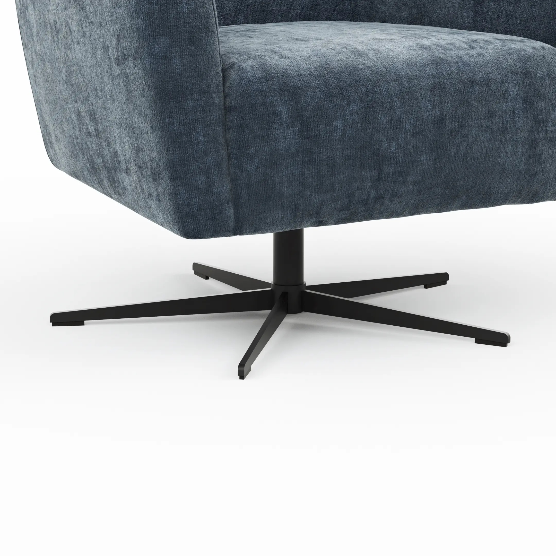 Sessel Charlotte Detailaufnahme des Sternfußes in schwarzer Lackierung